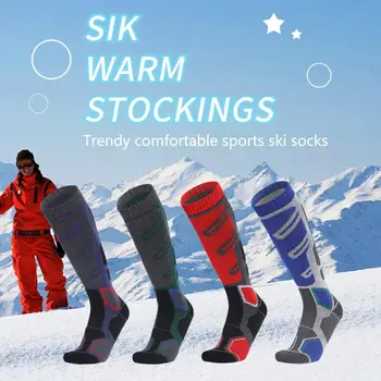 1 Pár Anti-Slip Absorpcie Vlhkosti Rebrovaný Putá Dlhé Trubice Športové Ponožky Unisex Bavlna Snowboard Cyklistické Lyžiarske Ponožky pre Vonkajšie