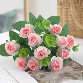 11 Hlavy Umelé Eukalyptu Rose Falošné Hodvábne Kvety Ruže Kytice Pre Svadby Domov Kuchynský Stôl Dekor Svadobné Kytice Sprcha
