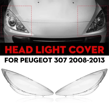 1Pair Auto Predných Svetlometov Kryt Svetlometu Objektív Shell Nahradenie pre Peugeot 307 2008 2009 2010 2011 2012 2013