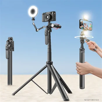 2m Rozšíriteľný Selfie Stick Statív Stojí Otáčanie 360 Držiteľ Skladacia Monopod pre iPhone Android Smartphony SLR Gopro Kamery