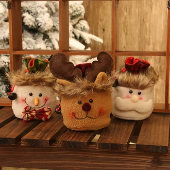 3 Ks Vianočný Darček Bábika Tašky Candy Tašky S naťahovacou Šnúrou 3D Xmas Candy Apple-Tašky Snehuliak-Los-Santa-Claus Štýl