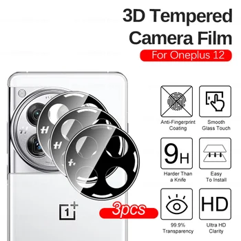 3ks objektív prípade OnePlus 12 3D objektív na Tvrdeného Skla na Obrazovku Film Coques 6.82