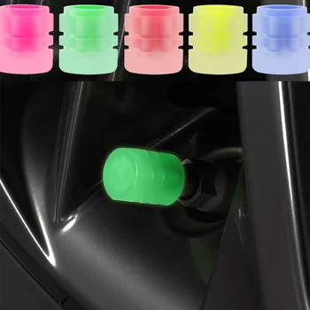 5 Farba Svetla Pneumatík Ventil Spp Auto Náboj Kolesa Žiariace protiprachová Dekoratívne Pneumatiky Rim Kmeňových Zahŕňa Uplatniteľné na Motocykel, Bicykel, Auto