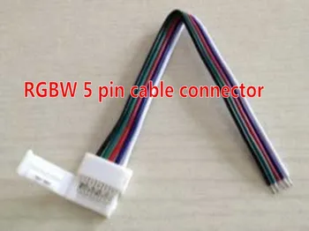 5 ks 12 mm 5 Pin RGBW konektor 5pin PCB Konektor drôt, Kábel jack Samica spojka 1 vedúci / 2 vedúci konektor Nové