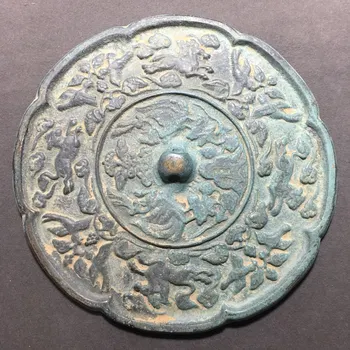 Antik Han Vtáka A Zviera Bronzové Zrkadlo Dekoratívne Ozdoby