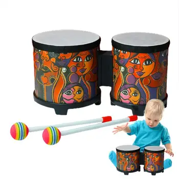 Bongo Bubny Dospelých Roztomilý Strane Bubon, Perkusie Nástroj, Hudobná Hračka Strane Bubon Ručne Remeselne-Bubon S 2 Farebné Dolné Časti Stehien