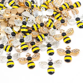 Cute Little Bee Kovové Prívesky Pre Šperky, Takže DIY Náušnice Náramok, Náhrdelník 18x23mm Celkom Bee Prívesok Príslušenstvo Šperky