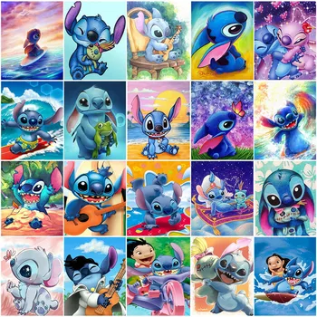 Disney 5D Cartoon Diamond Maľovanie Steh Mozaiky Výšivky Pár Detí Deti DIY Izba Dekor Narodeninám 2023