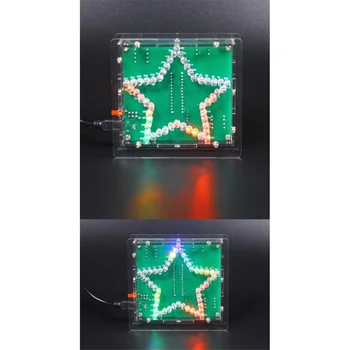 DIY Elektronické Stavebnice Spájkovanie Suite Farebné Päť-Špicaté Hviezdy LED Blikajúce Stan Svetlo Doska Auta, s Shell