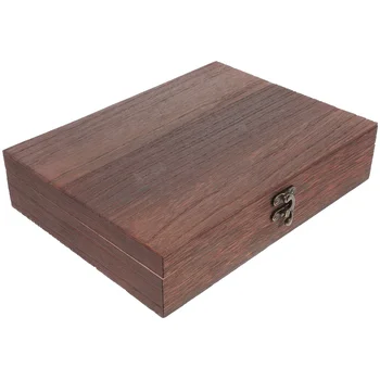 Drevené Retro Úložný Box Treasure Box Antik Skladovanie Prípade Jednoduché Skladovanie Nádoba Protiprachová So Zámkom