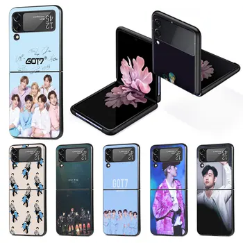 Got7 Kpop Spevák Funda pre Samsung Galaxy Z Flip 3 4 5 G Pevného PC Phone Prípade Zflip3 Zflip4 Čierna Skladacie Kryt Flip4 Flip3 Nárazníka