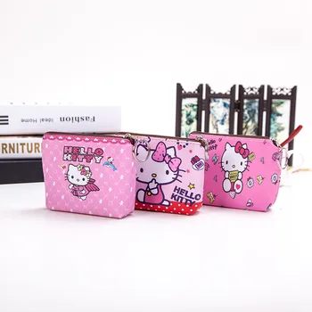 Hello Kitty Kabelku Mince Peňaženky Cartoon Vytlačené PU Melódie Roztomilý Peňaženky Taška Keychains Skladovanie Taška Sanrio Kuromi Kawaii Mini Puzdro