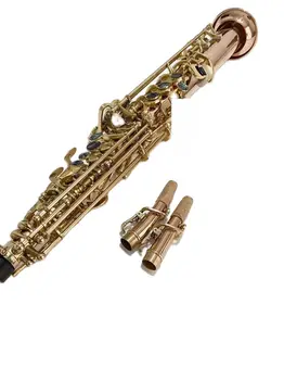High-end B-key profesionálne sopránový saxofón fosfor-bronz zlato-á tlačidlo profesionálnej triedy tón sax soprán jazz nástroja