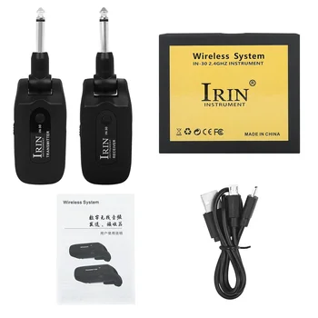 IRIN V-30 Gitara Vysielač Bezdrôtového Vysielača a Prijímača pre Gitaru Audio Bezdrôtové Audio 2.4 G Audio Prenos Časti