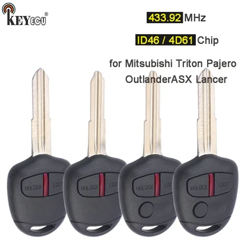 KEYECU 433.92 MHz ID46 / 4D61 Čip Replacemt Diaľkové príveskom pre Mitsubishi Triton Pajero Outlander ASX Lancer MIT11R / MIT8