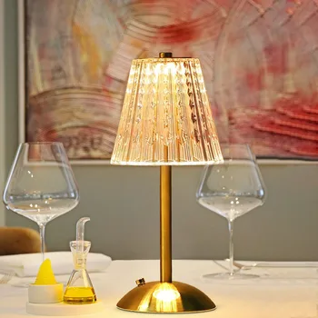 Kryštál Diamantu Stolná Lampa Dotykový Senzor Bezdrôtový Stolná Lampa Nabíjateľná Posteli Nočné Svetlo Hotel Reštaurácia Crystal Osvetlenie