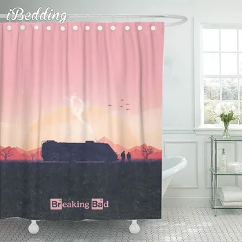 Krásne Architektonické Sprcha Curtainl 3D Vytlačené Scénické Kúpeľňa Nepremokavé Sprchové Závesy s Háčikmi Vaňa Opona a Výzdoba