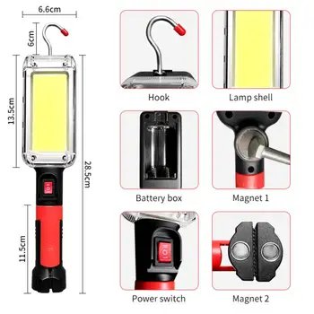 LED Pracovné Svetlo Klasu Floodlight 700LM USB Nabíjateľné 18650 Baterka Led Prenosné Magnetické Pracovné Svetlo Hook Klip Pre Tábor