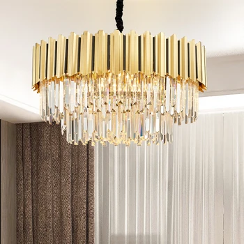 Luxusné Crystal Visiace Lampy, Stropné Európskom Štýle Obývacej Izby Prívesok Svetlo Vily Obchod Luster Podkroví Izba Dekor Lesk