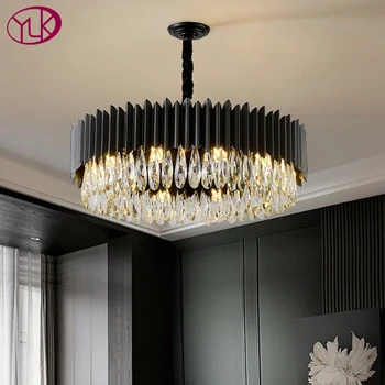 Moderné čierne krištáľový luster pre obývacia izba luxusné domova závesné osvetlenie, zariadenie jedálne, spálne, led cristal lampa