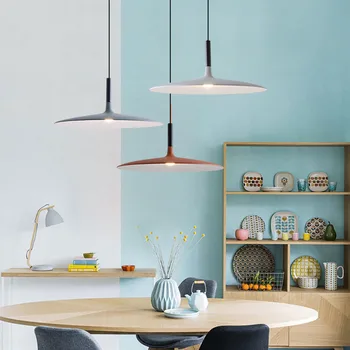 Moderný Jednoduchý Štýl Led Svetiel Prívesok Tienidlo pre Nad Stolom v Kuchyni Lusters Domova Osvetlenie Pozastavenie Dizajn Lampy