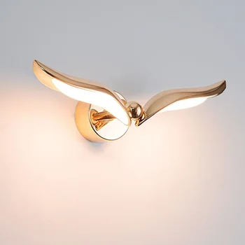 Nordic LED Nástenné svietidlo New Vták Nástenné Svietidlo Tvorivé Seagull Tvar Zlaté Sconce Vnútorné Osvetlenie Domova pre Spálne Obývacia Izba