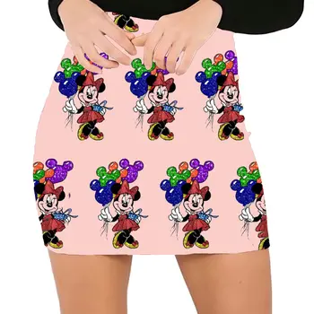Nové letné značky Disney Minnie a Mickey Medvedík Pú dievča nádherné micro-elastické štíhlu sexi hip-zdvíhacie sukne