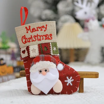 Odolné Vianočný Veniec, Vianočné osadenie Osadenie 19x14x1cm Candy Látkové Dekorácie Pre Domov Elk Santa Claus