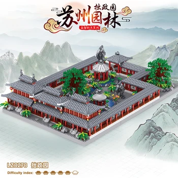Pokorný Správcu Záhrada Čínske Historické Architektúry Montáž Microparticle stavebným Vysokej Obtiažnosti Model Hračky