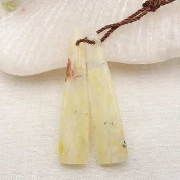 Prírodný Drahokam Žltá Opal Módne ženy náušnice perličiek,Semiprecious kameň Jewelry36x8x4mm4g