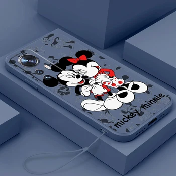 Roztomilý Disney Minnie Pre Xiao Mi 13 12T 11i 11X 10 10 Pro Lite Ultra 5G Kvapaliny Lano Silikónové Telefón Prípade