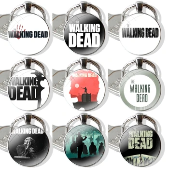Sklo Cabochon Keychain Prívesok Auta, Kľúčenky Ručné Walking Dead Daryl Dixon Krídla Módne Cartoon Kreatívny Dizajn