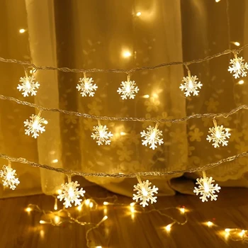 Snowflake LED Svetlo Veselé Vianoce Strom Dekorácie Pre Domov Veniec Veniec Ornament Tabuľka Dekor 2020 Navidad Vianočné Darčeky na Nový Rok