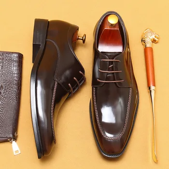 Talianske mužské lakovanej Kože Formálne Topánky Luxusné Kvalitné Ručné Pohodlné pravej Kože Deisgner Svadobné, Spoločenské Topánky Muž