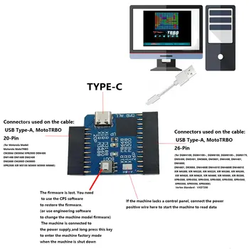 typ-c Programovanie USB Kábel Pre MOTOROLA XPR4300 /XPR5550 /XPR8300 /DGM6100 / DM4401 /DM3601/ DR3000 /XiR M8620/ M8220 /M8668