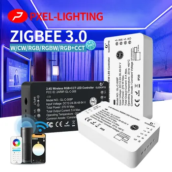 Zigbee3.0 LED Pásy pásky Ovládači Tlačidlo Reset Pro RGBCCT Stmievač Pracovať s Tuya Inteligentný Život SmartThings Aplikácie Hlasové RF Diaľkový Spínač