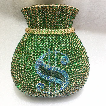 Červená/Modrá/Zelená Peniaze Taška Luxusné Crystal Ženy Večer Spojka WHTUOHENG Diamond Prom Koktail Mini Kabelky Peňaženku Spojok