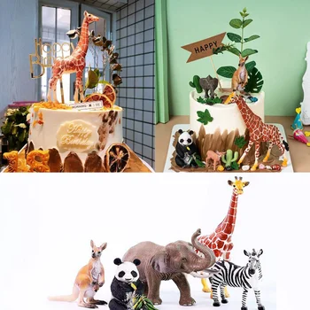 Žirafa, Lev, Tiger, Slon Tortu Vňaťou Zvieratá Narodeninovej Party Dekor Cake Decor Baby Sprcha Deti Lesa Jungle Safari Strany Darček