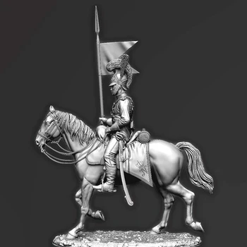 Živica Obrázok 1/32 starovekého človeka úradník fantasy s koňom Model Unassambled Nevyfarbené Obrázok Stavebných Kit